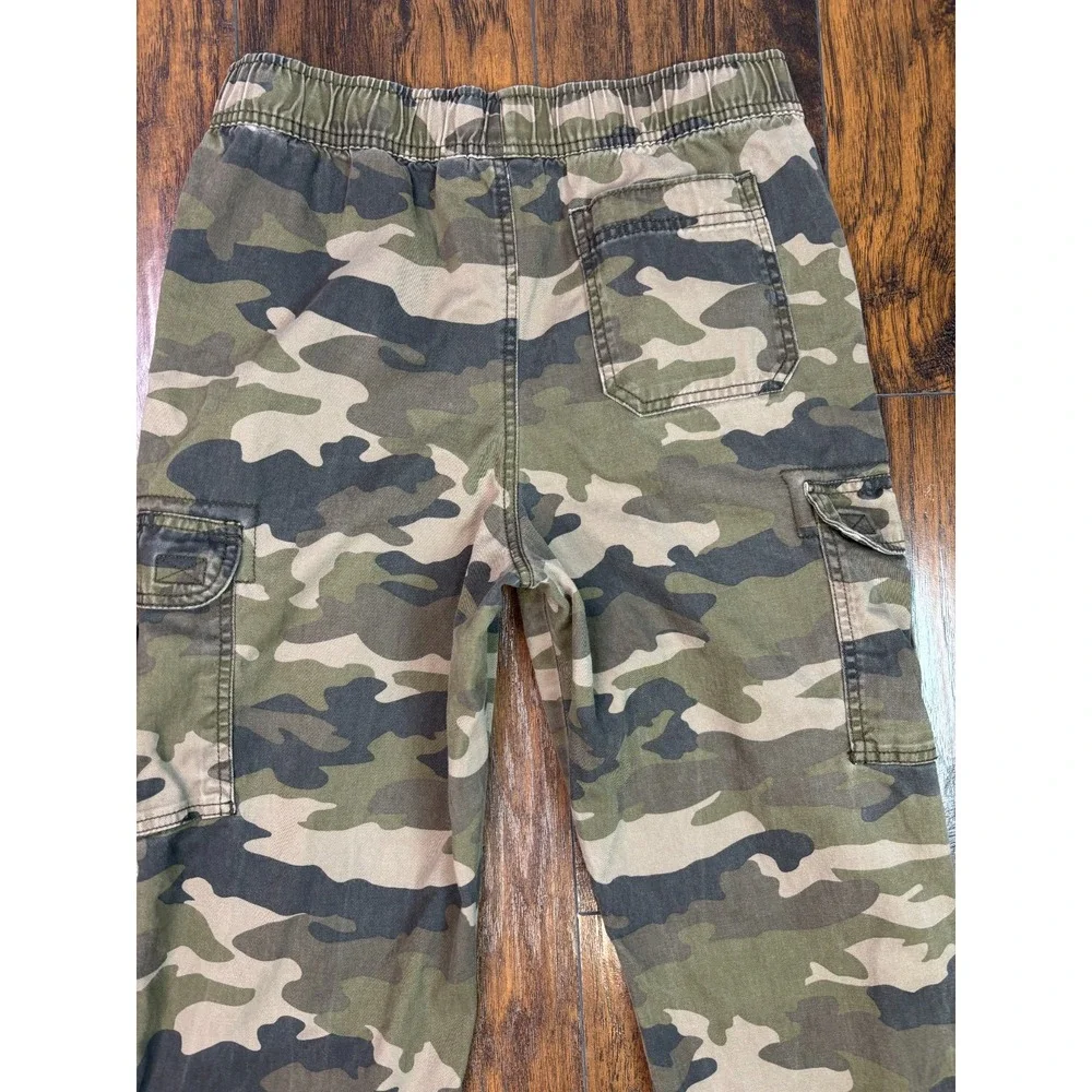 The Childrens Place Boys Camo Cargo Pants Green Brown Cotton Size 16 Husky